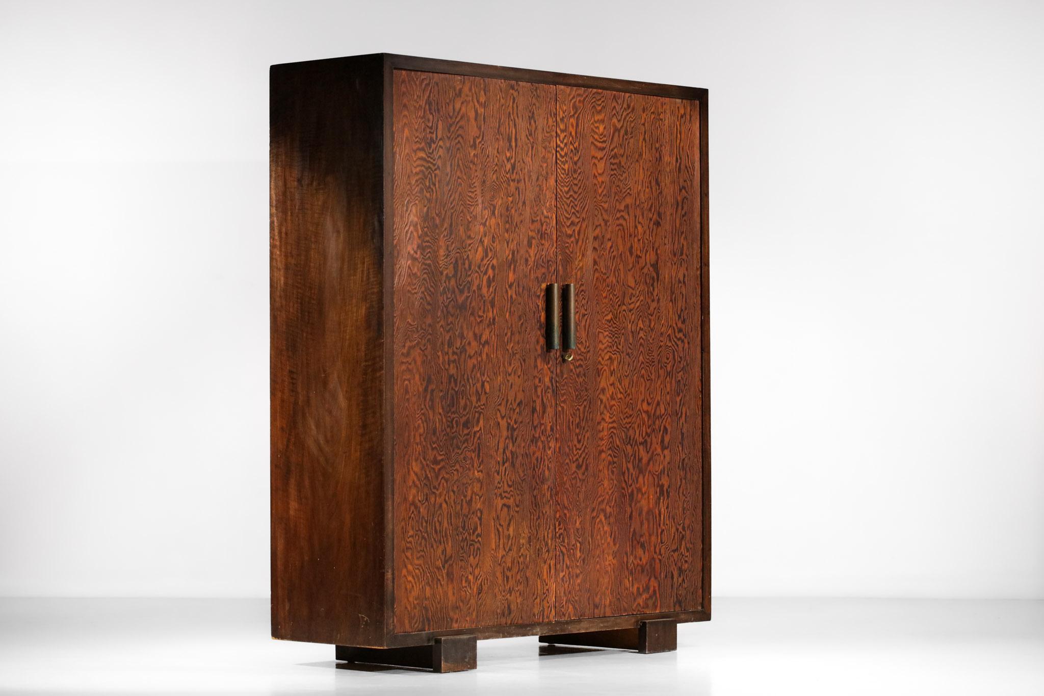 Art Deco Cabinet Attributed to André Sornay in Oregon Pine from the 40s French 1