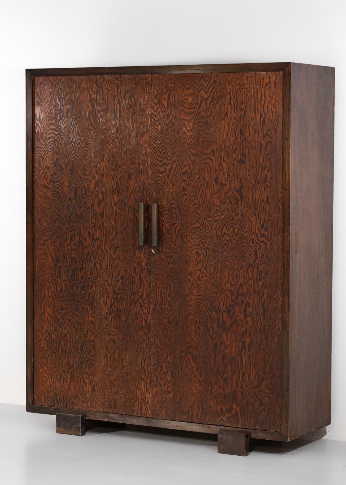 Art Deco Cabinet Attributed to André Sornay in Oregon Pine from the 40s French 2