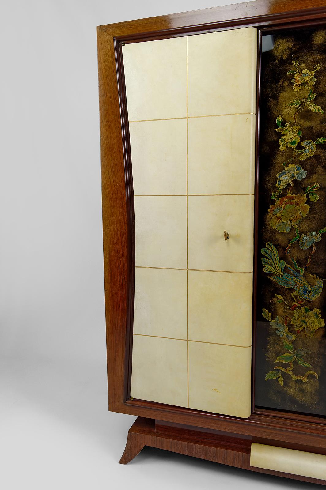 Art Deco cabinet / bar / bookcase attributed to Baptistin Spade, France For Sale 8