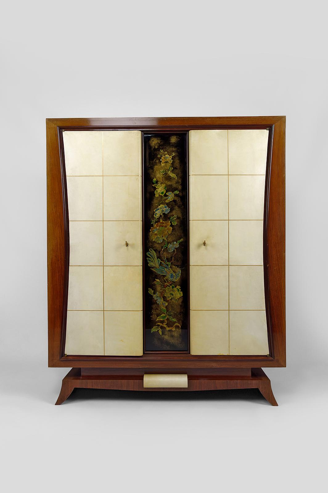 French Art Deco cabinet / bar / bookcase attributed to Baptistin Spade, France For Sale