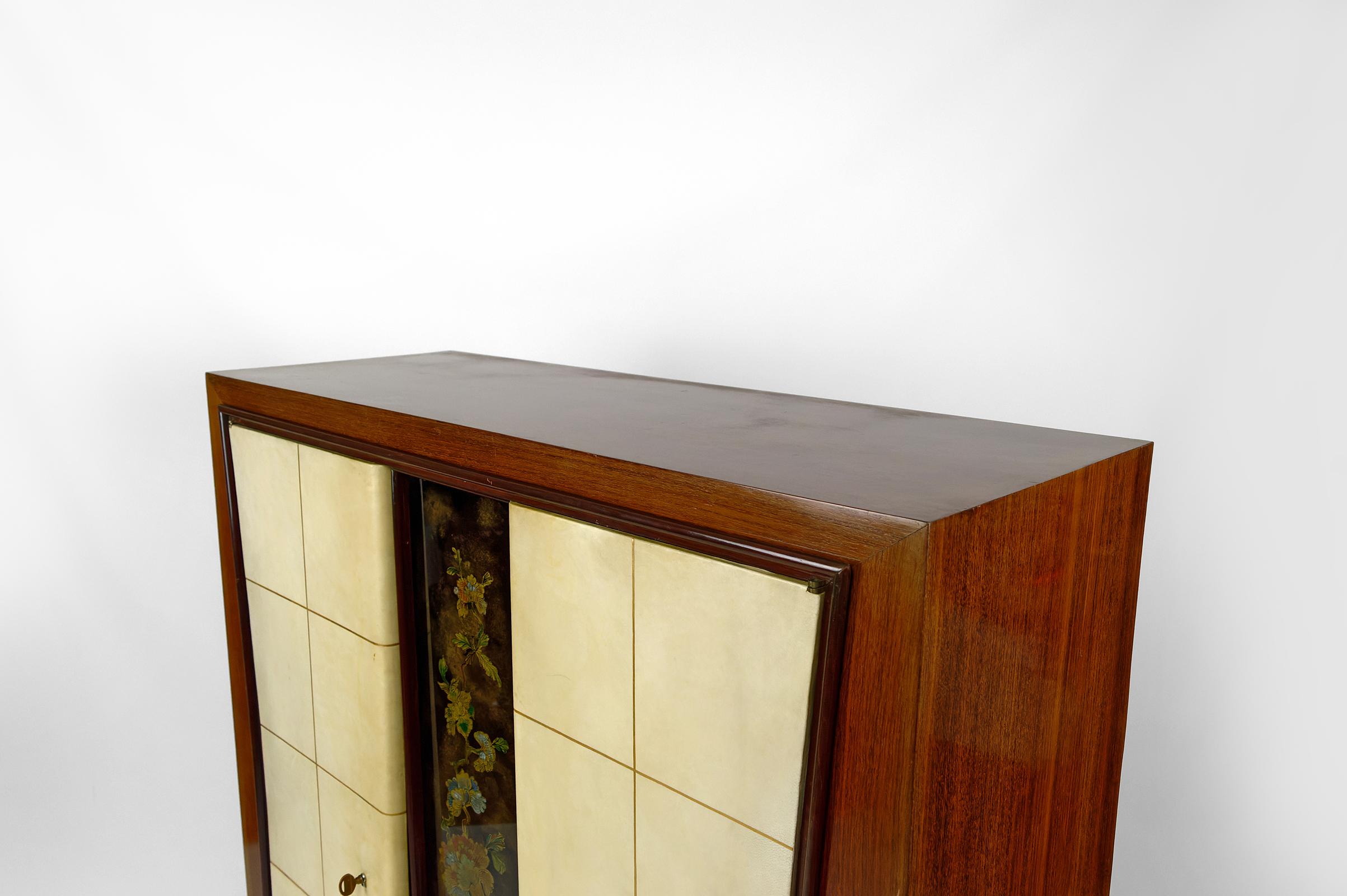 Mid-20th Century Art Deco cabinet / bar / bookcase attributed to Baptistin Spade, France