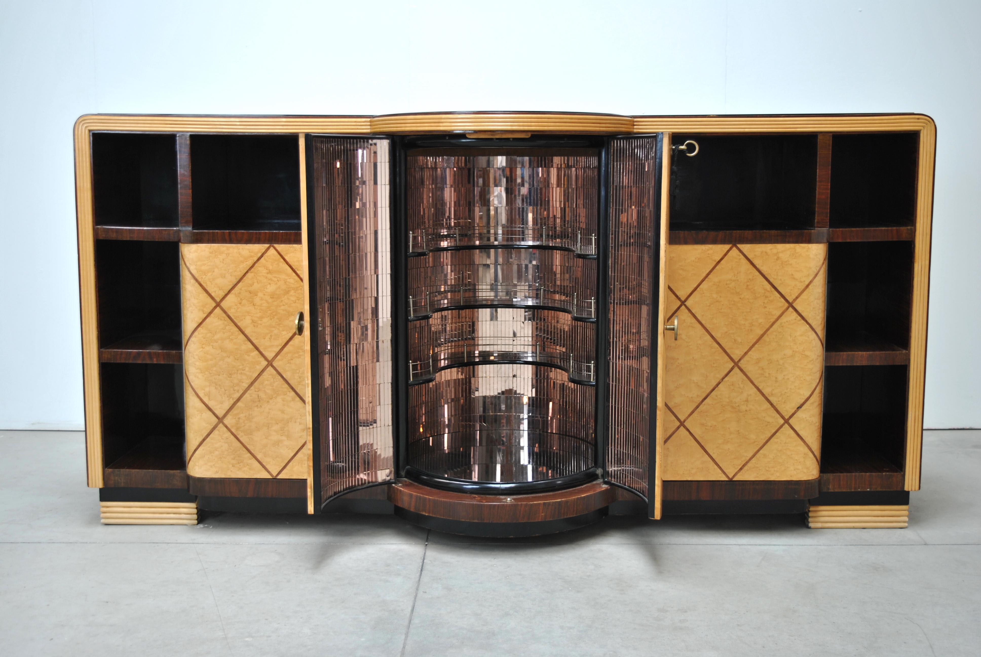 Art Deco Cabinet Bar in the Style of De Coene, 1940s 13
