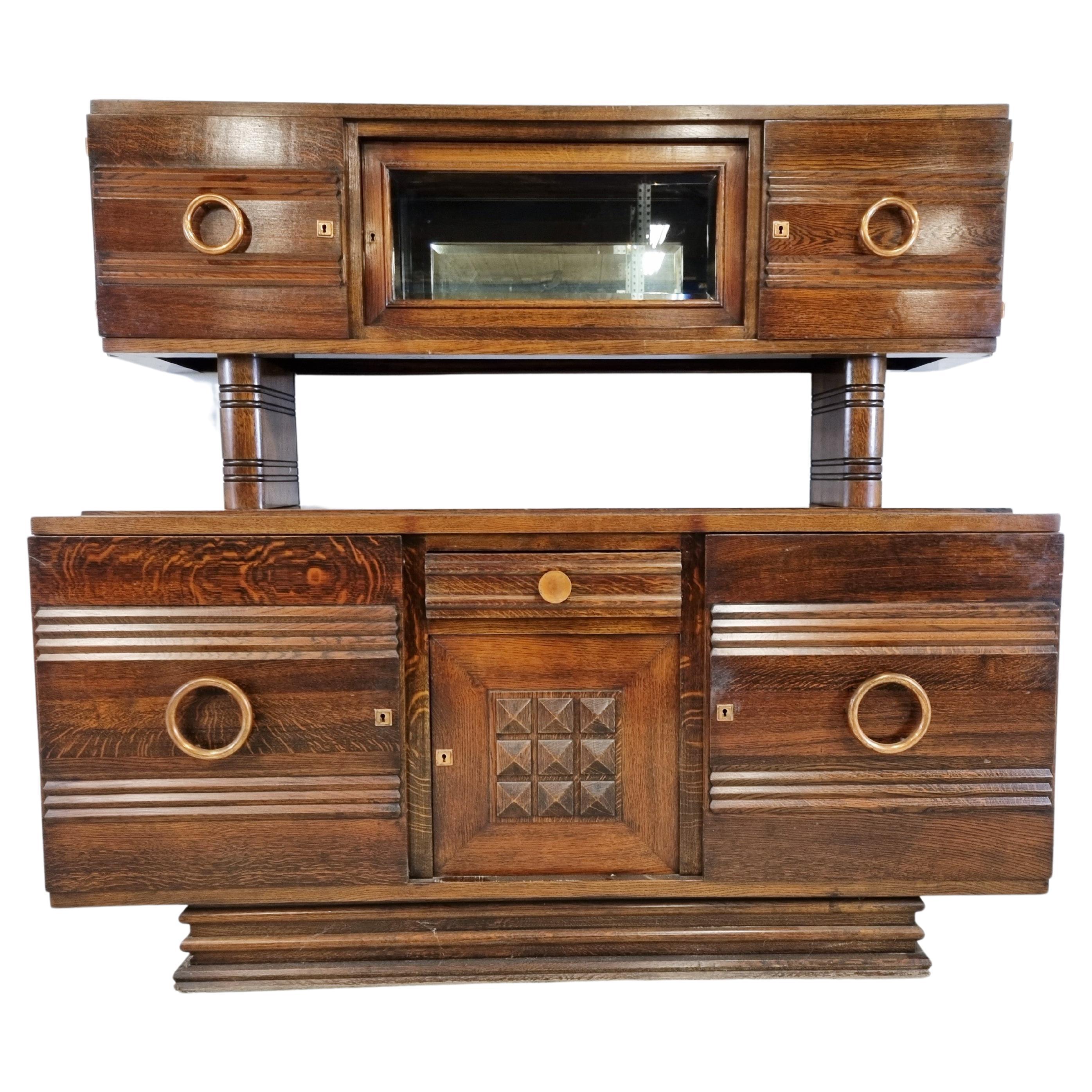 Meuble de rangement Art déco par Charles Dudouyt, années 1940 en vente