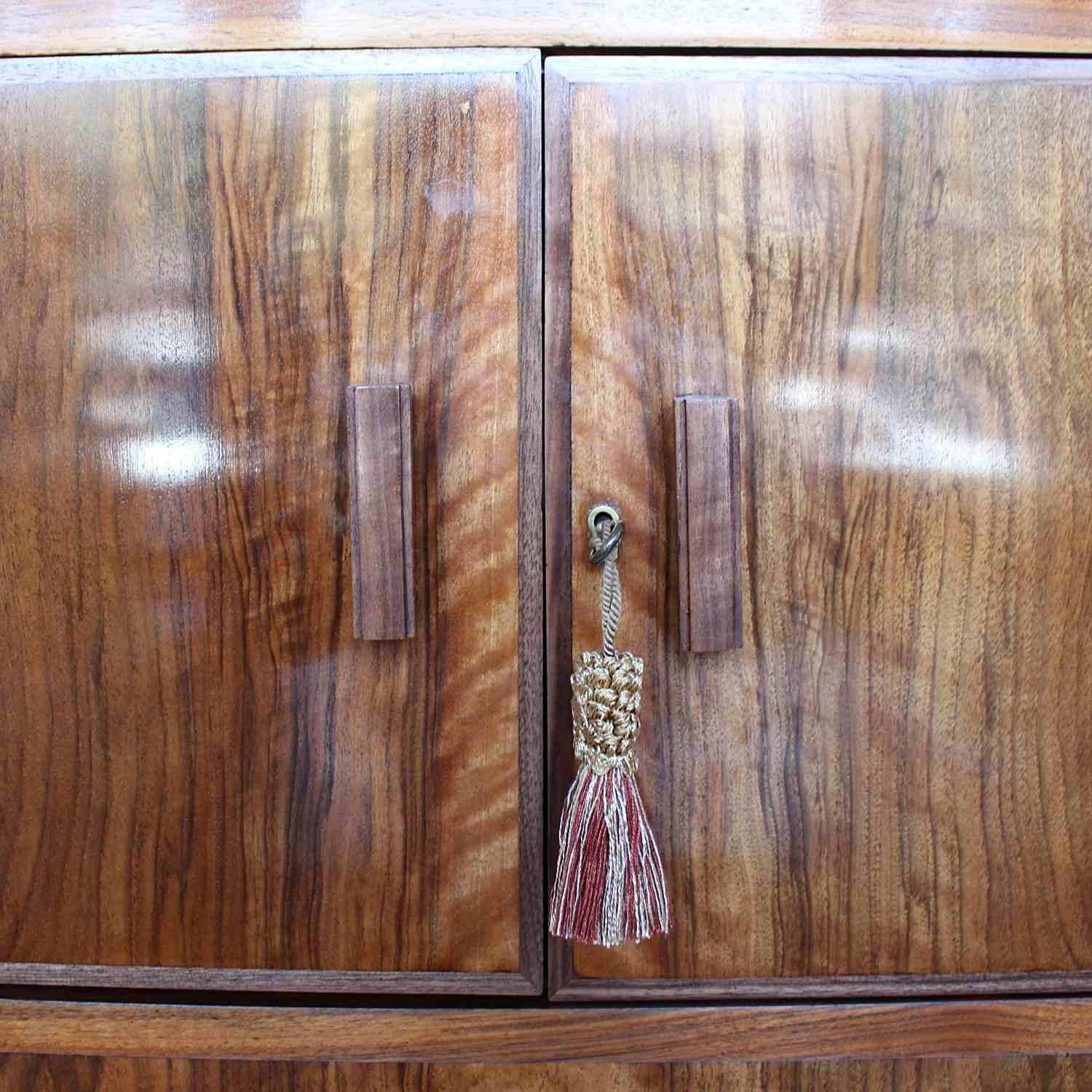 Walnut Art Deco Cabinet Chest