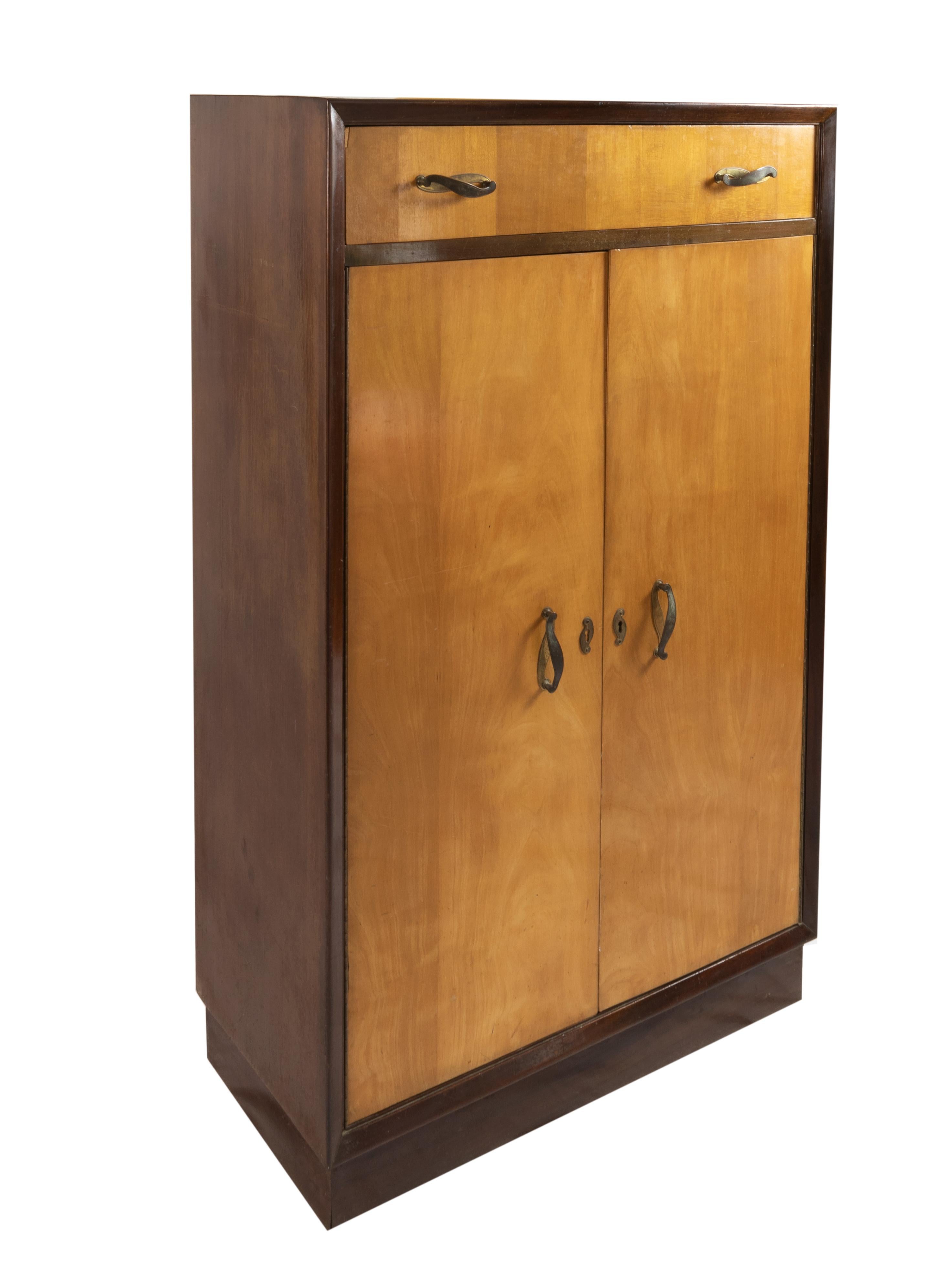 Metal Art Deco Cabinet Cupboard, 1940s For Sale