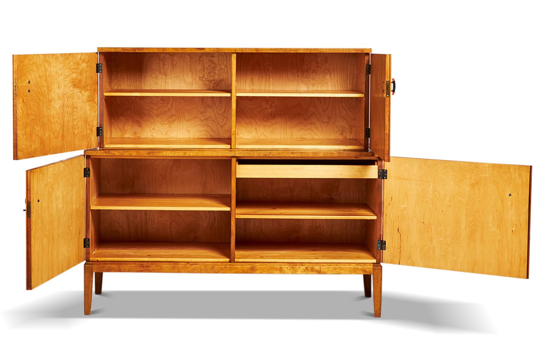 Art Deco Cabinet in Birch with Geometric Jacaranda Inlays In Good Condition In Berkeley, CA