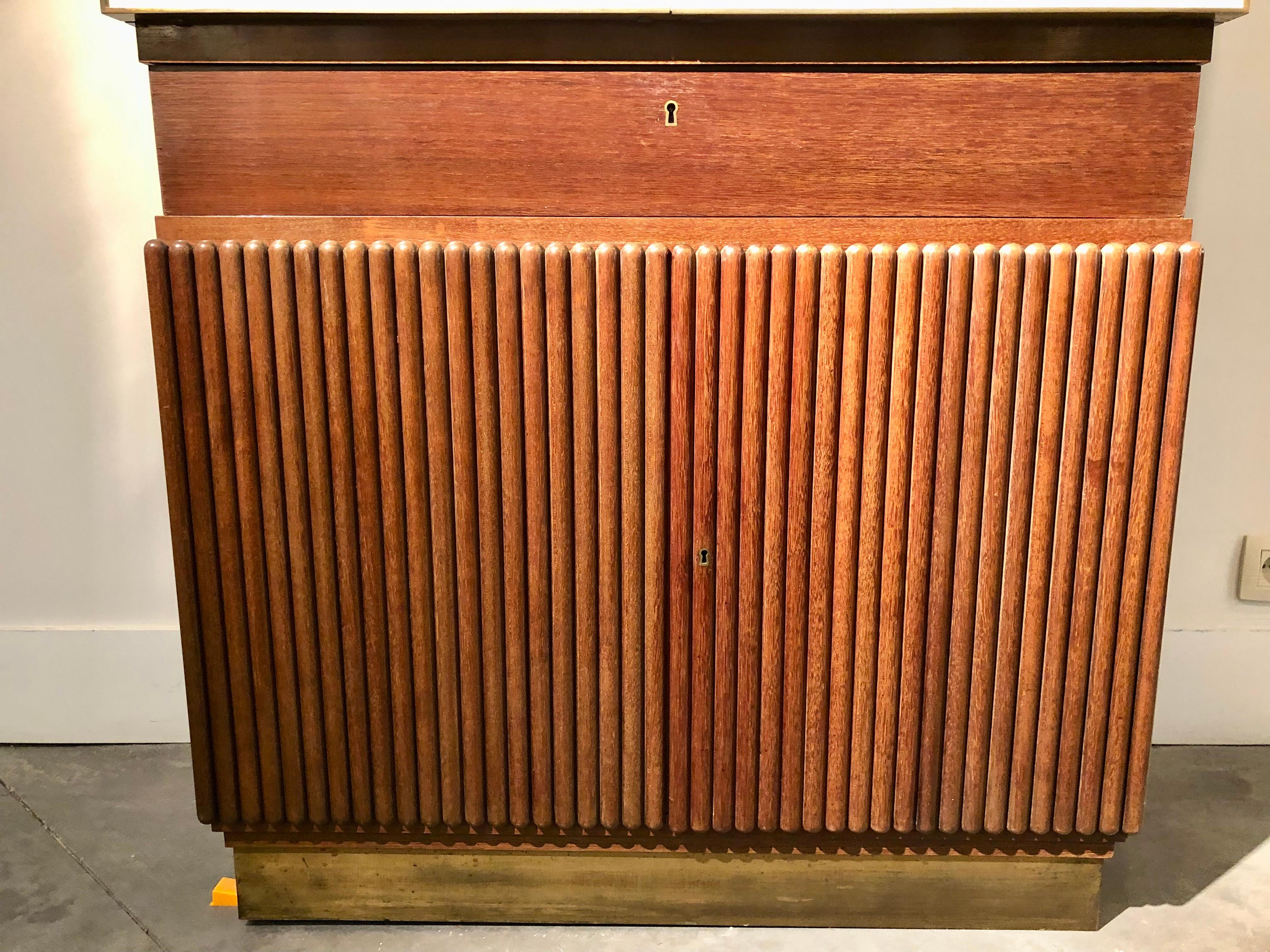 Art Deco Cabinet in Mahogany and Parchment by Mario Quarti, 1935 3