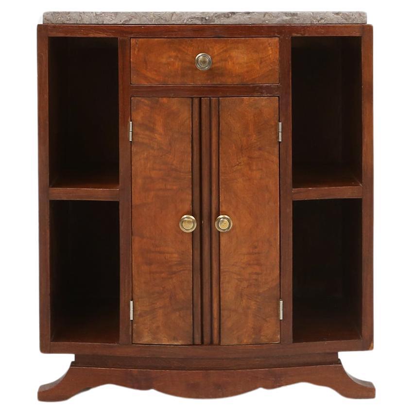 Art Deco cabinet in wood with marble top, France ca. 1930