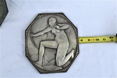 Art Deco Cabinet Plaques, Wall, Silvered Bronze