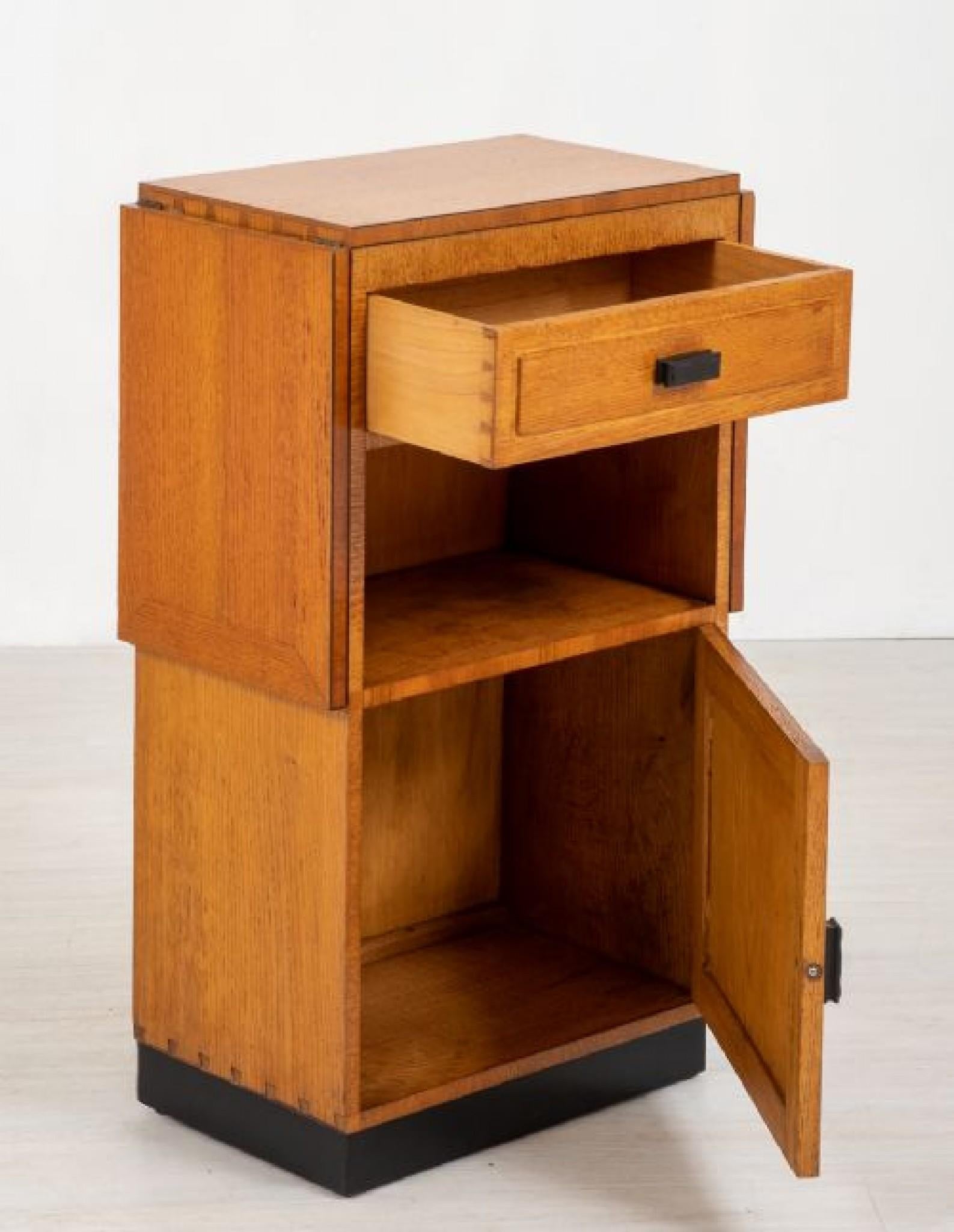 Art Deco Cabinet, Vintage 1930 Oak Side Table Chest 1