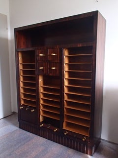 Art Deco Cabinet with 27 Big and 4 Small Drawers Oak with Ebene de Macassar
