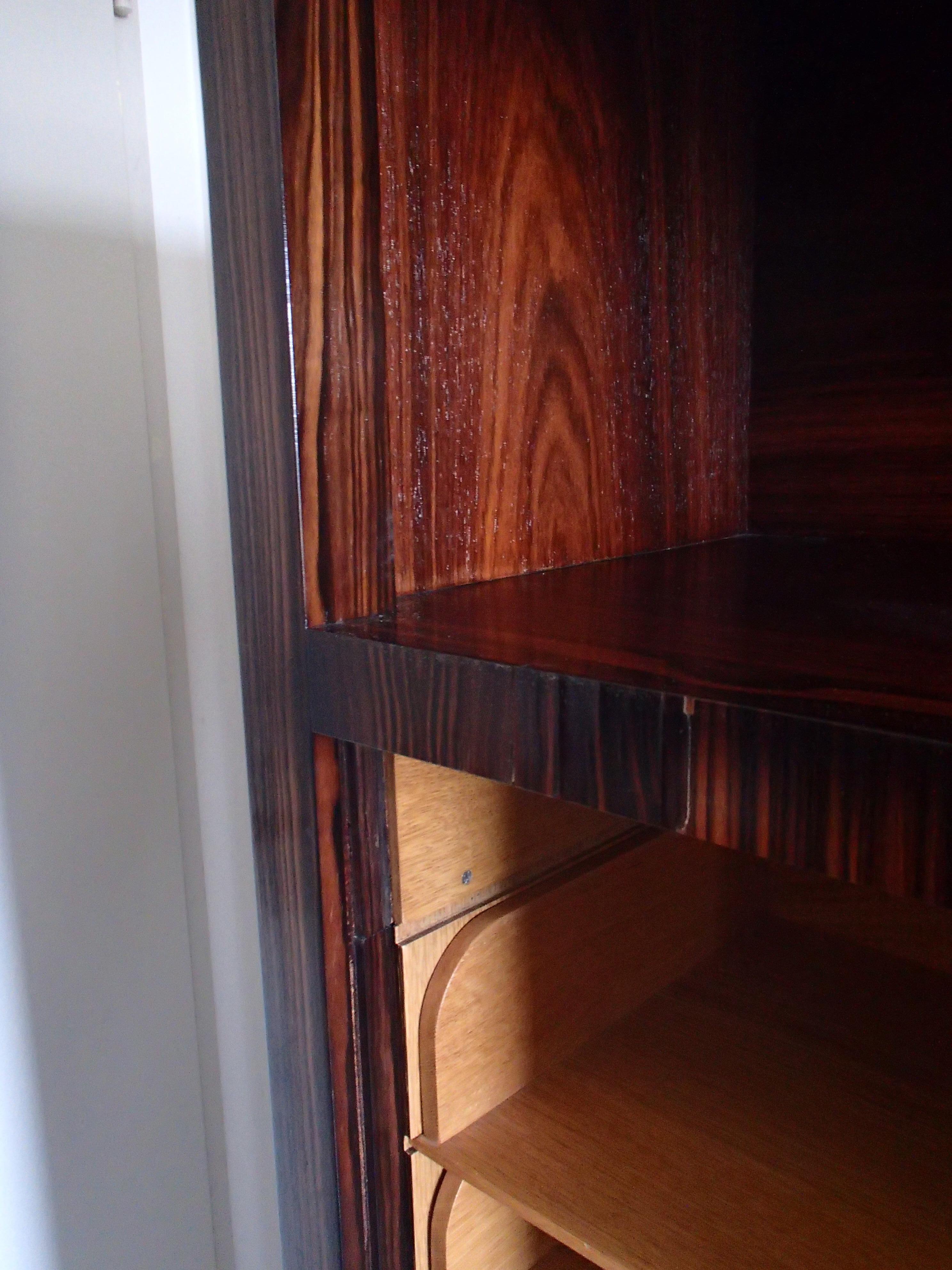 French Art Deco Cabinet with 27 Big and 4 Small Drawers Oak with Ebene de Macassar For Sale