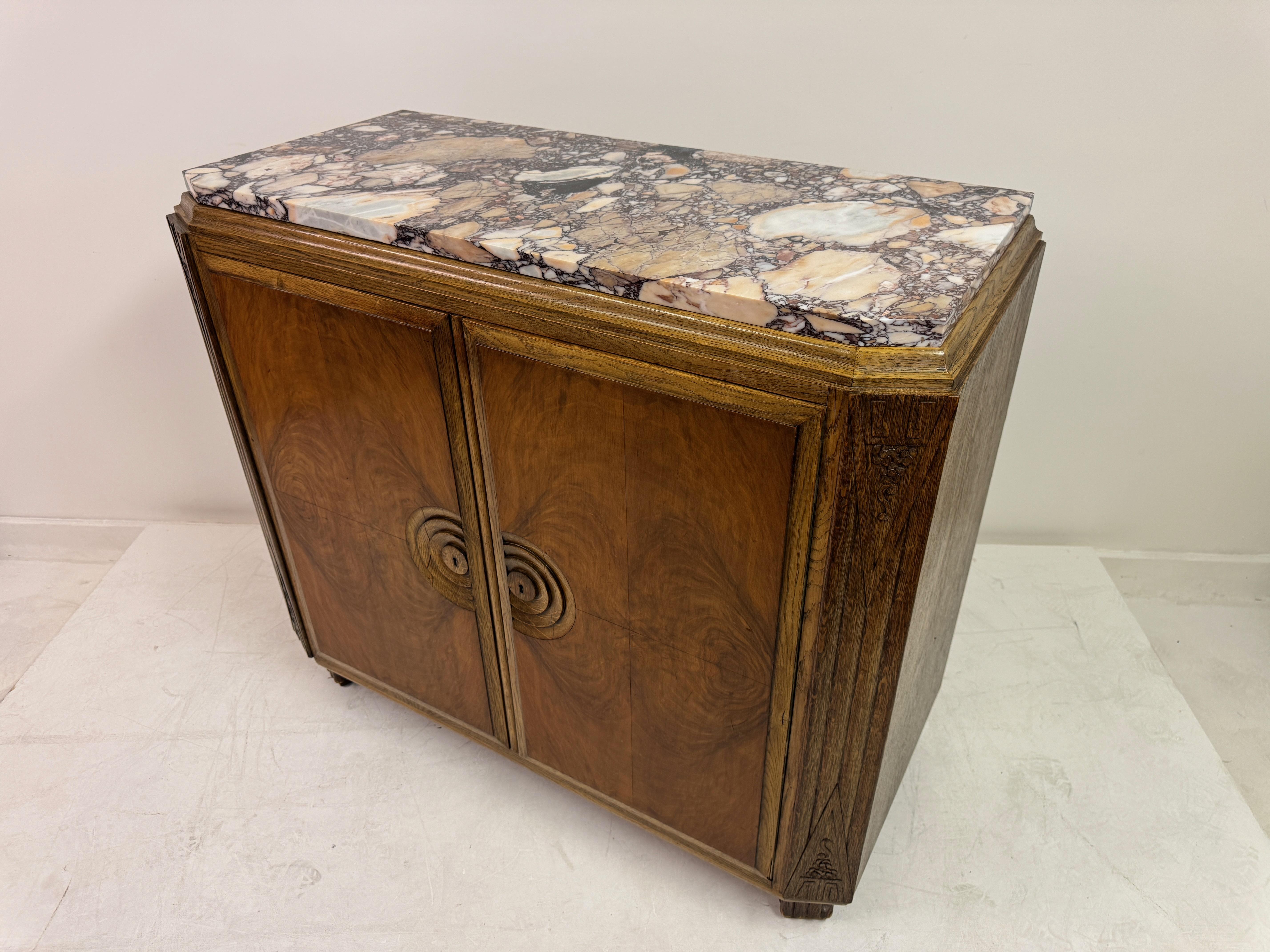 Art Deco Cabinet with Marble Top, France, 1930s For Sale 5