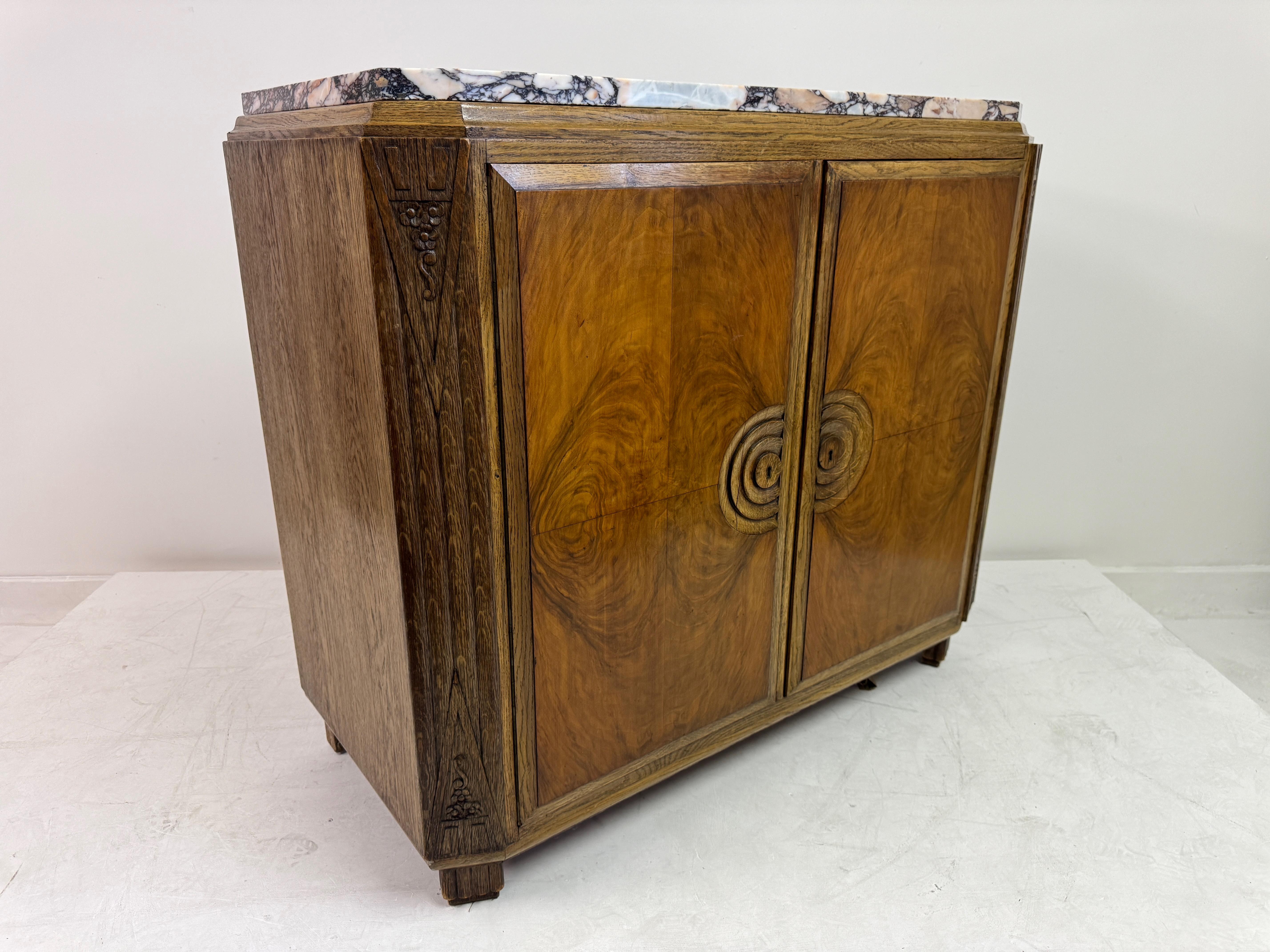 Art Deco Cabinet with Marble Top, France, 1930s For Sale 7
