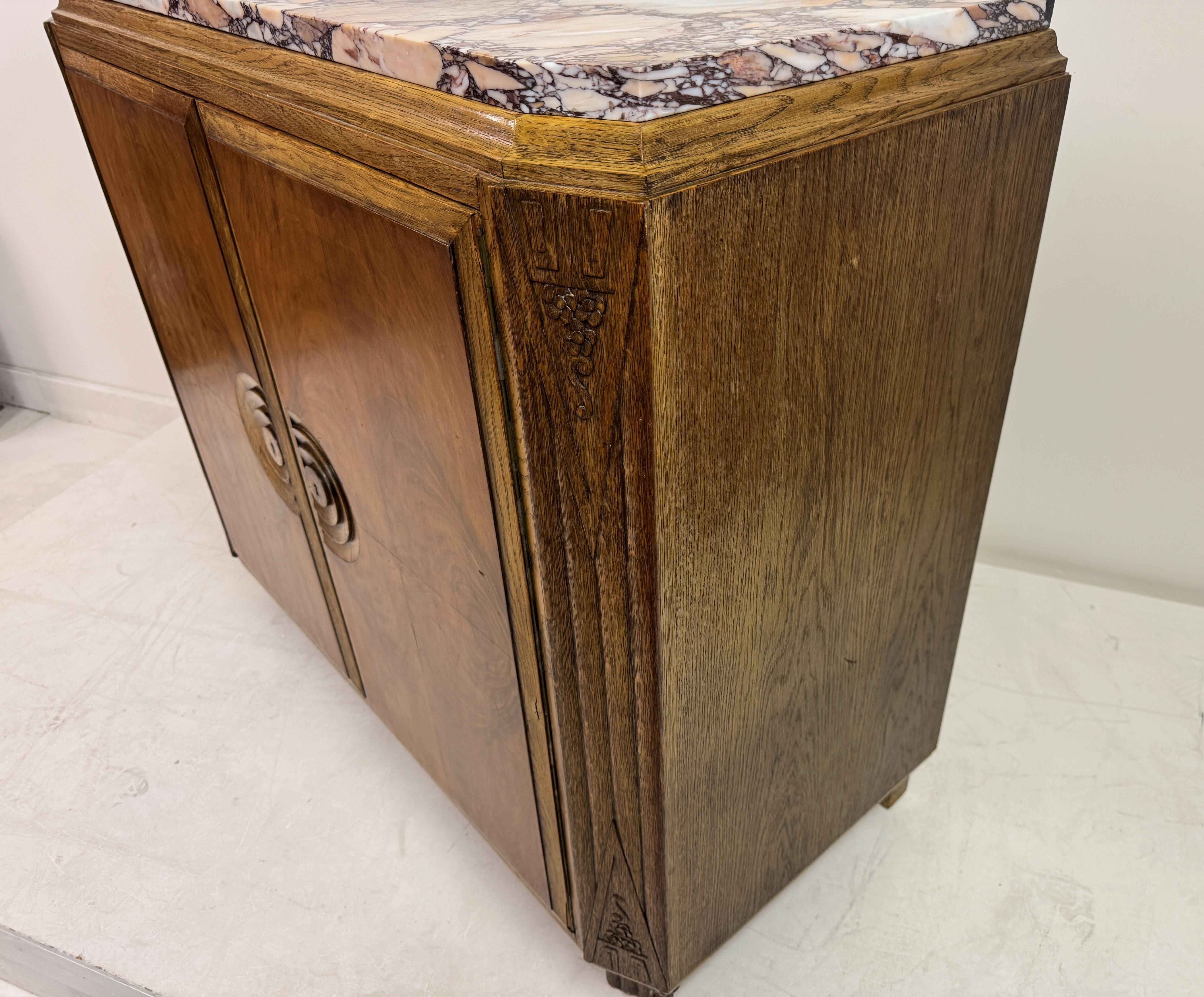 Art Deco Cabinet with Marble Top, France, 1930s For Sale 9