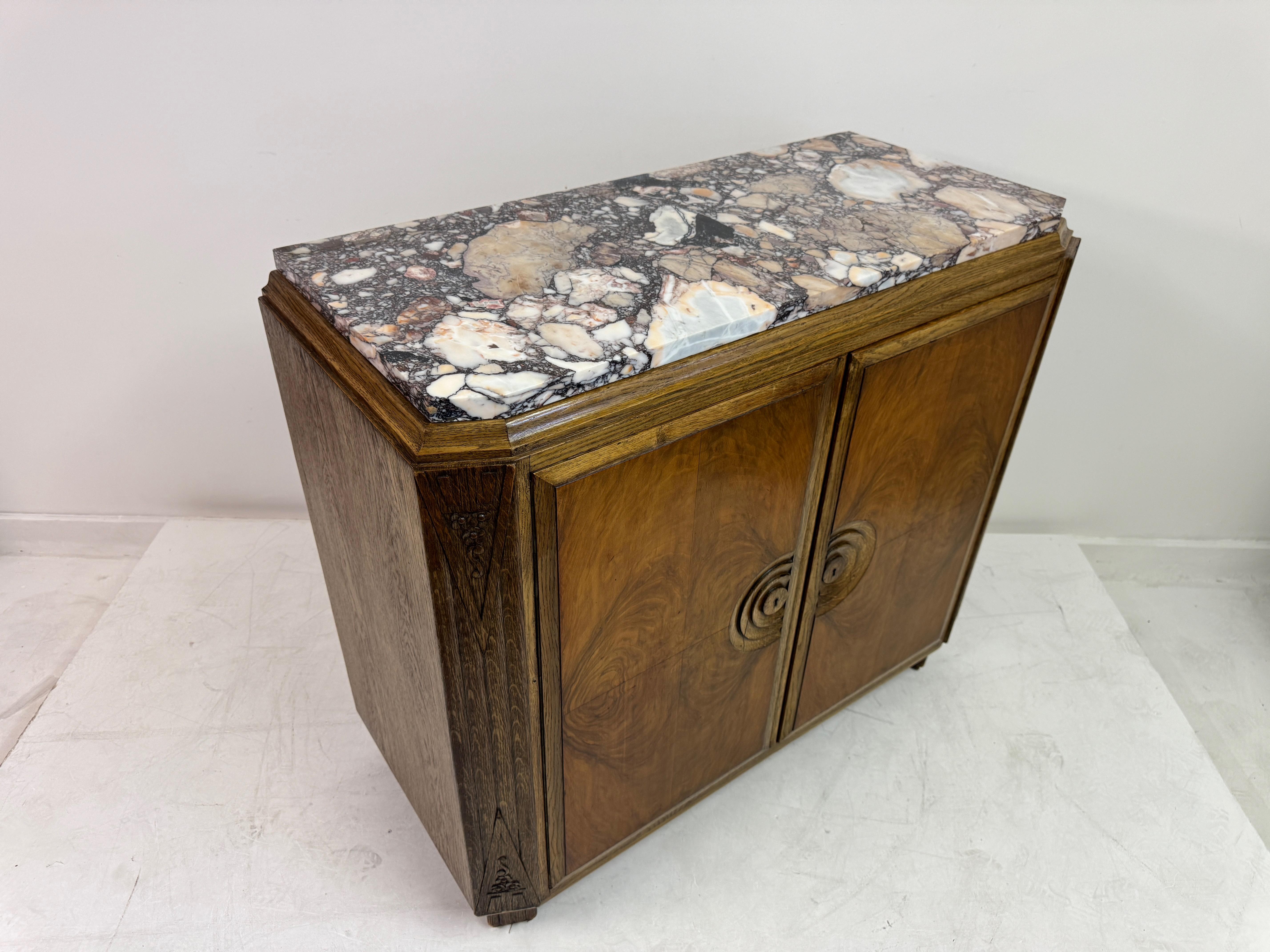 Art Deco Cabinet with Marble Top, France, 1930s For Sale 11