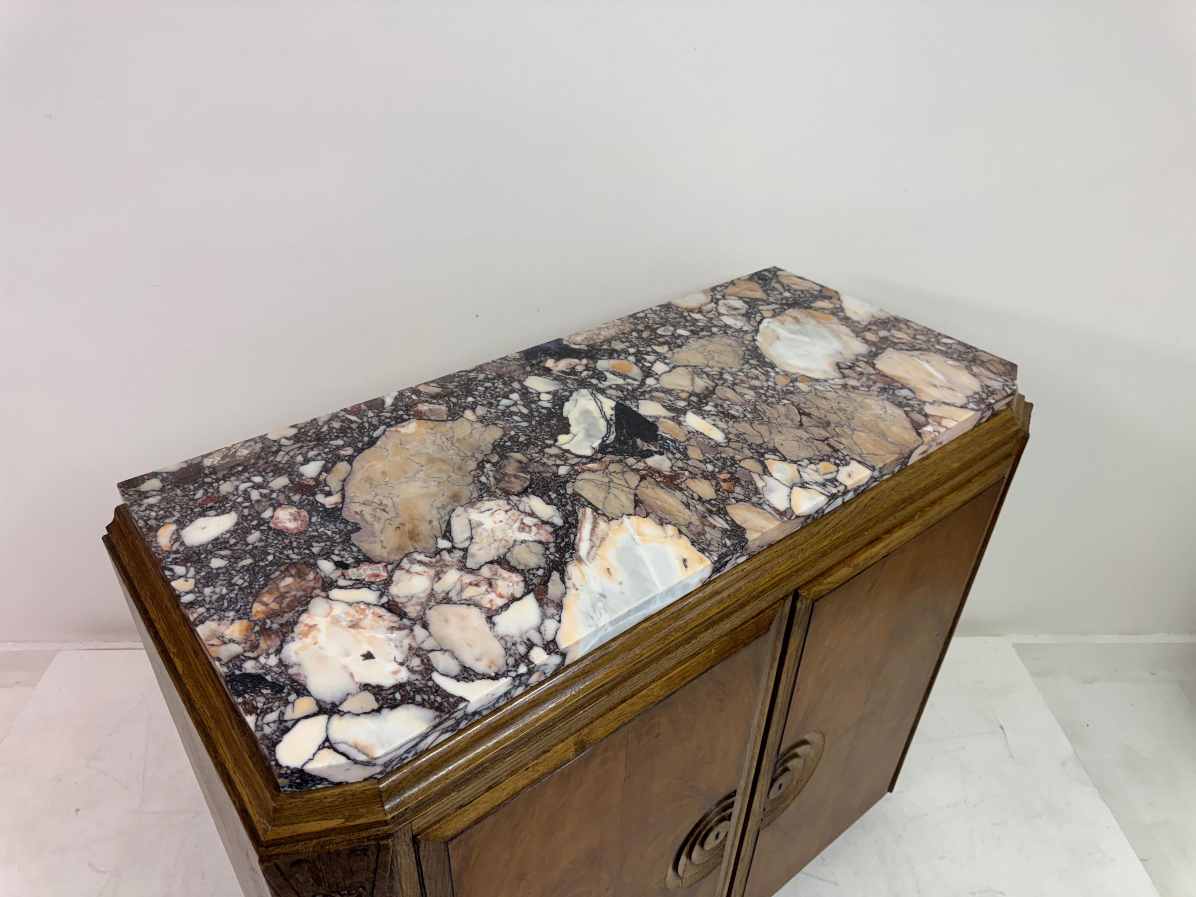 Art Deco Cabinet with Marble Top, France, 1930s For Sale 12