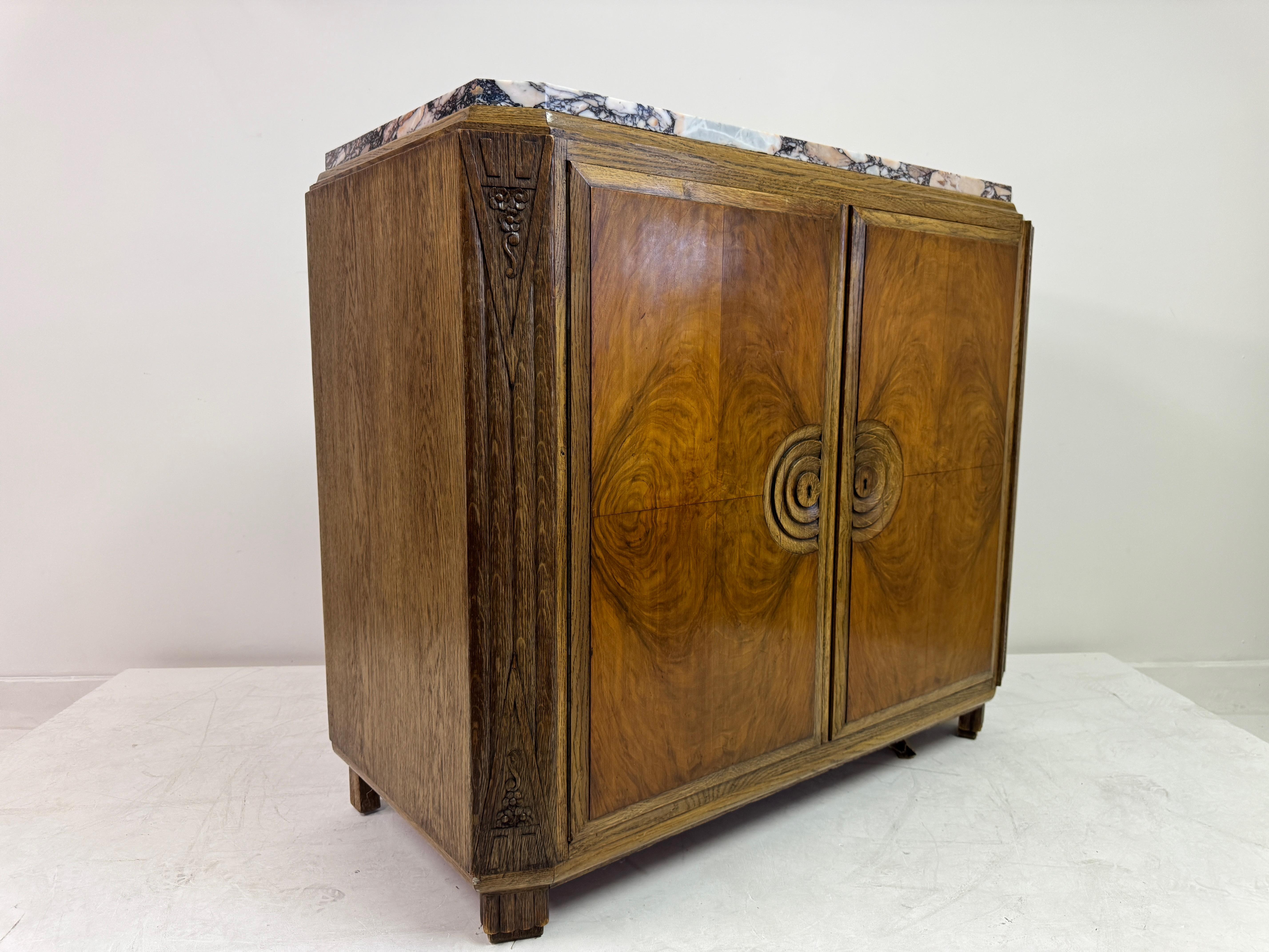 Art Deco Cabinet with Marble Top, France, 1930s For Sale 13