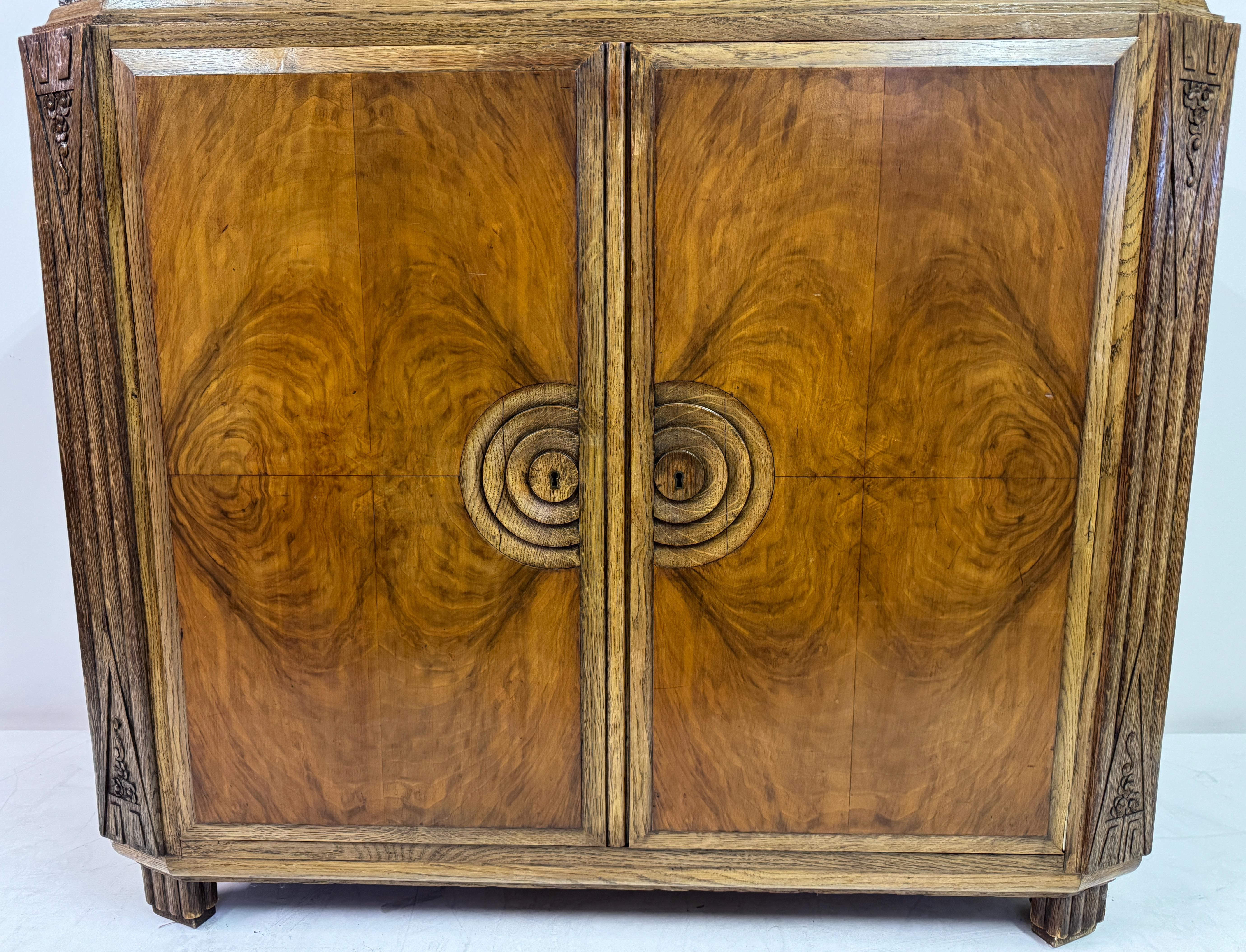 20th Century Art Deco Cabinet with Marble Top, France, 1930s For Sale