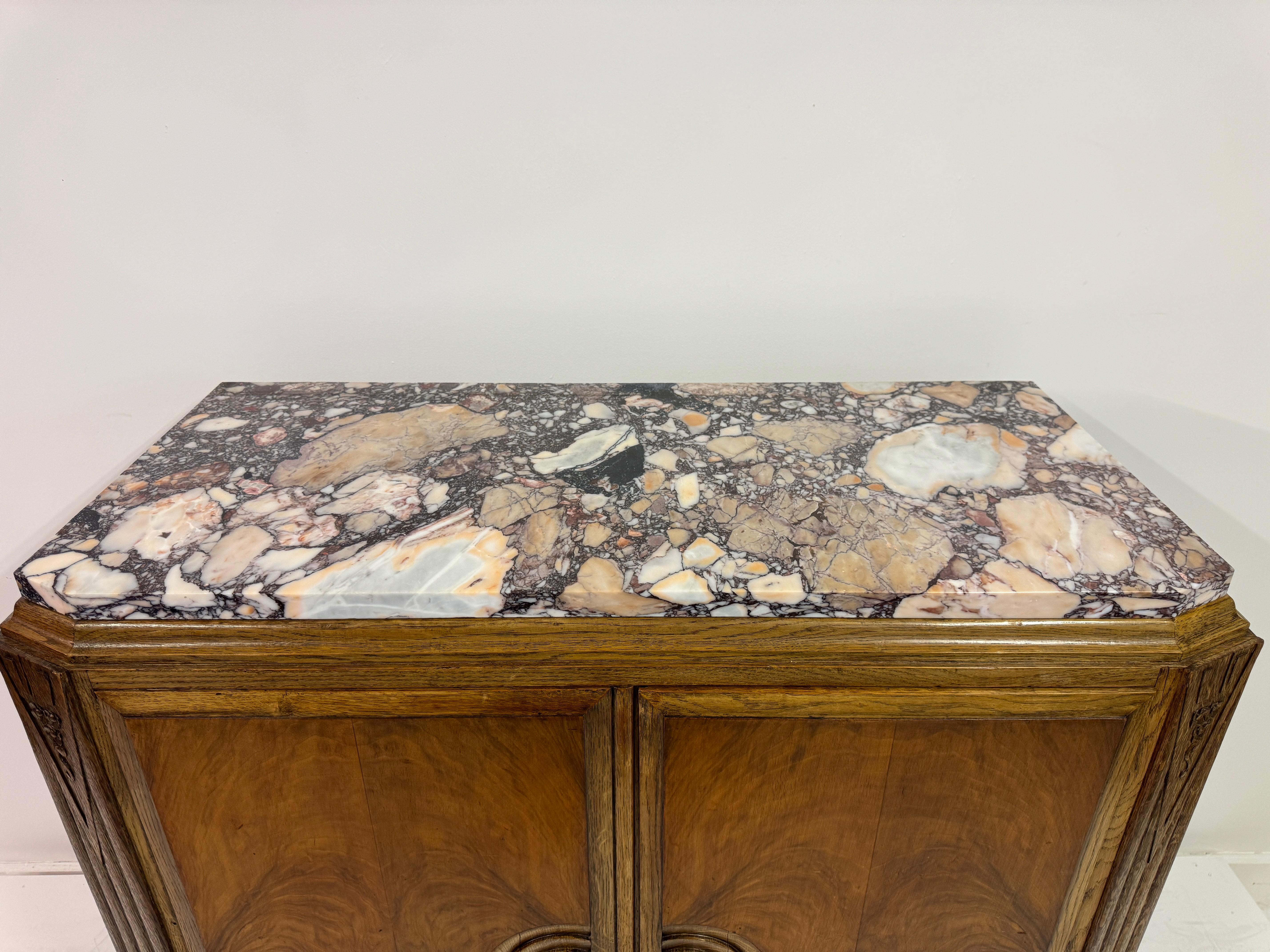 Art Deco Cabinet with Marble Top, France, 1930s For Sale 2