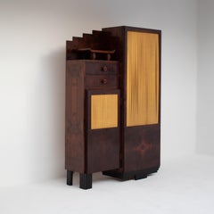 Art Deco Cabinet with Pleated Fabric Doors