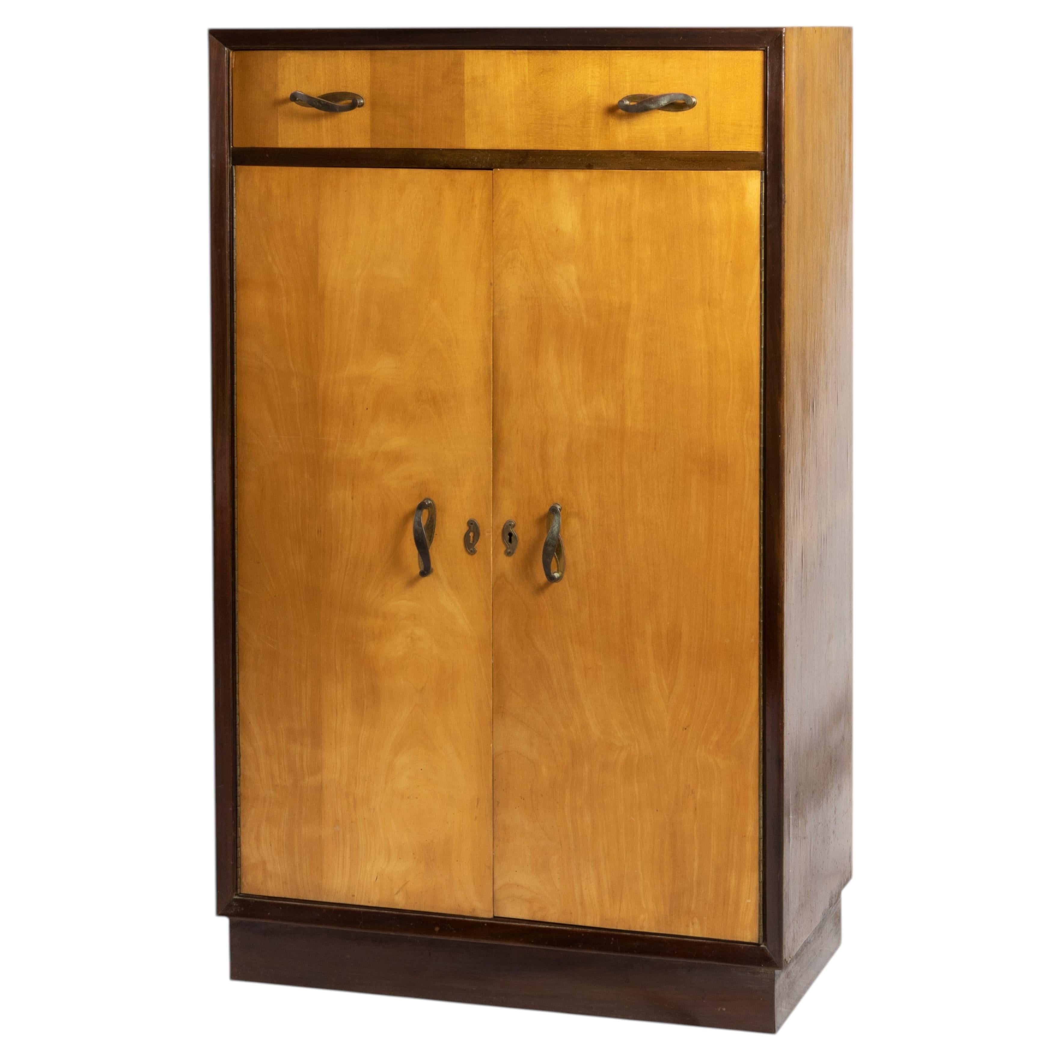 Art Deco Cabinet, Wood & Metal, Portugal, 1940