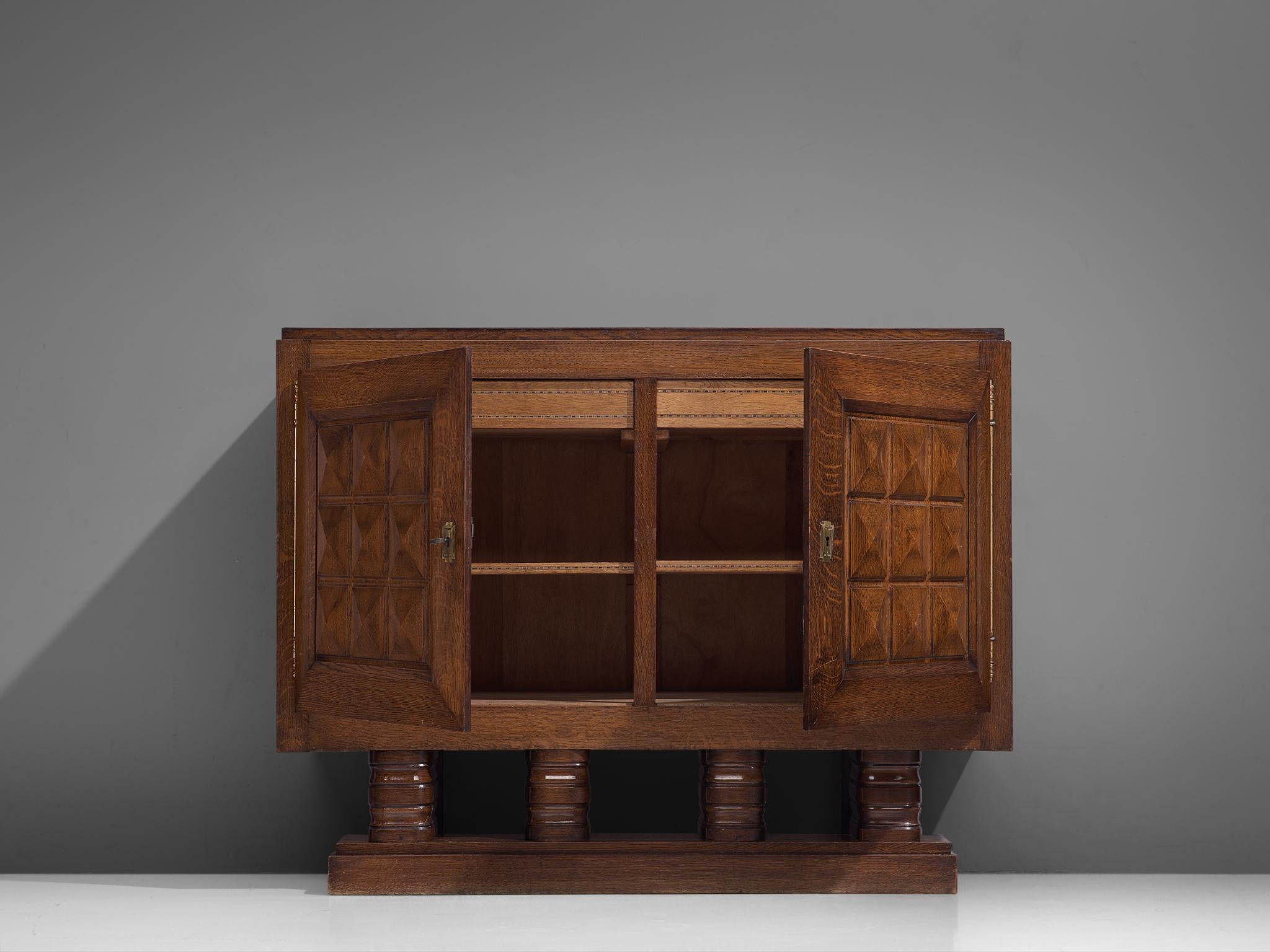 Art Deco Graphical Cabinet in Stained Oak 1