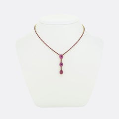 Art-Déco-Halskette mit Cabochons aus burmesischem Rubin und rosa Saphir