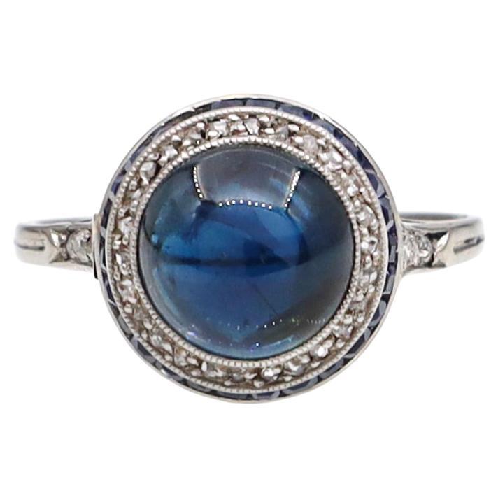 Platinum Diamond and Emerald Target Ring at 1stDibs | platinum campden ...