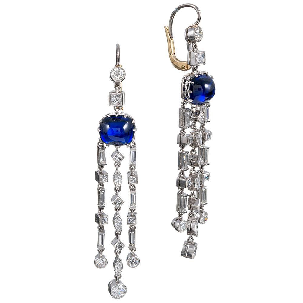 art deco sapphire earrings