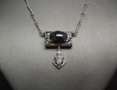 Art Deco Cabochon Sapphire Necklace