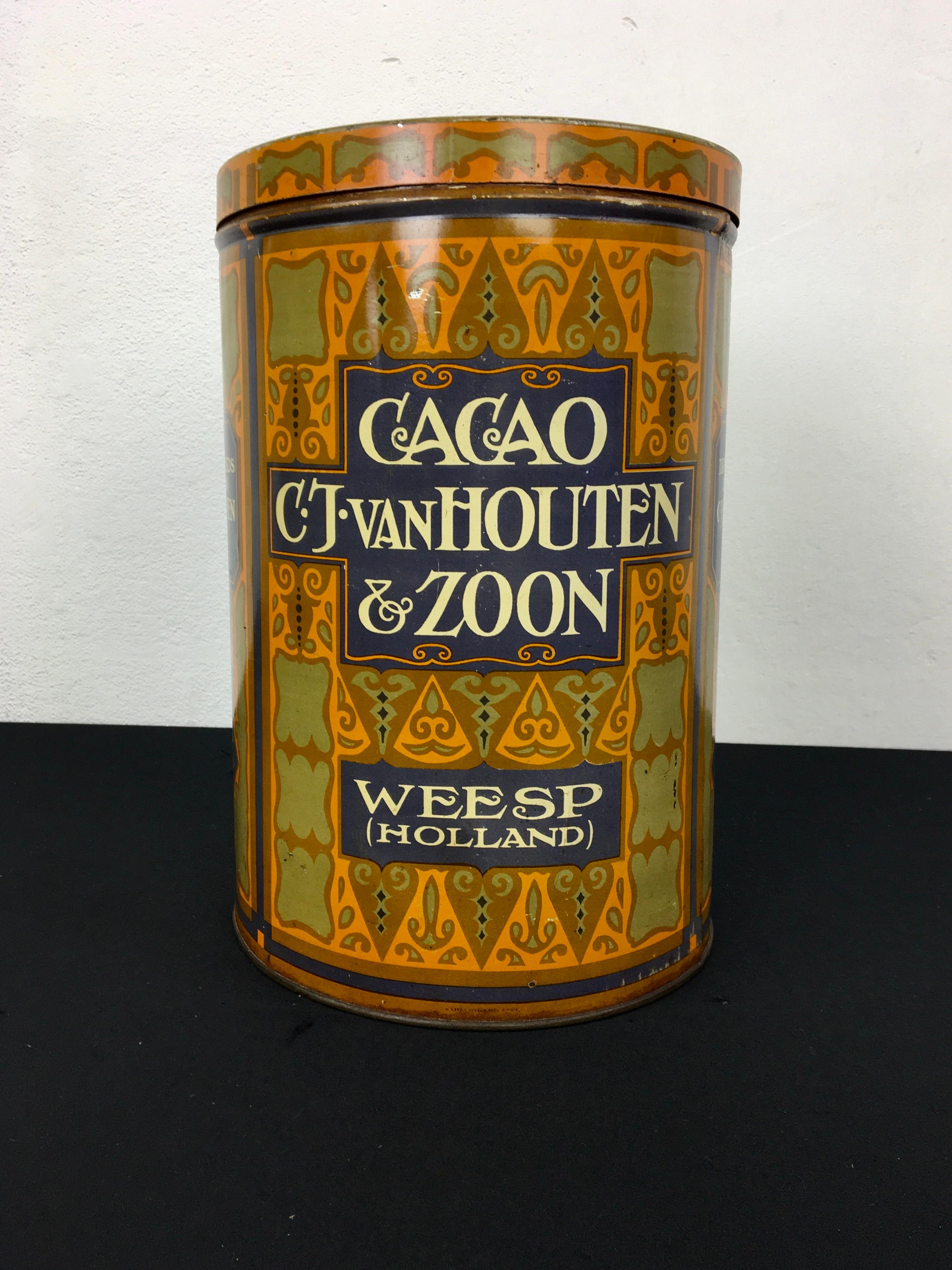 Art Deco Cacao Tin For Sale 7