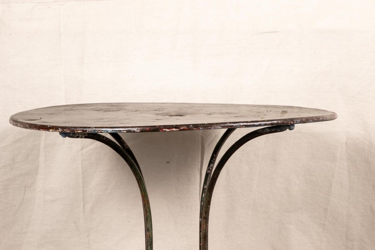 Art Deco Café Table with Faux Marble Painted Top For Sale at 1stDibs