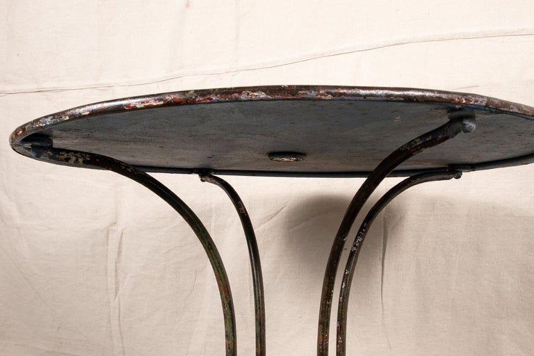 Art Deco Café Table with Faux Marble Painted Top For Sale at 1stDibs