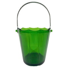 Art Deco Cambridge Glass Emerald Green Ice Bucket in the Decagon Pattern