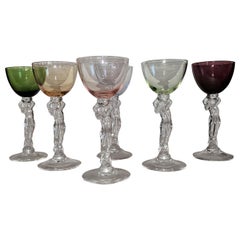 Antique Art Deco Cambridge Set of 6 Brandy Goblets