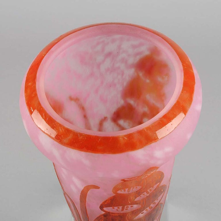Art Deco Cameo Cased and Cut Glass Vase 
