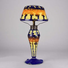 Lampe mirette décorative Art Déco en verre camée par Le Verre Franais