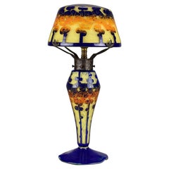 Art Deco Cameo Glass Decor Mirette Lamp by Le Verre Français