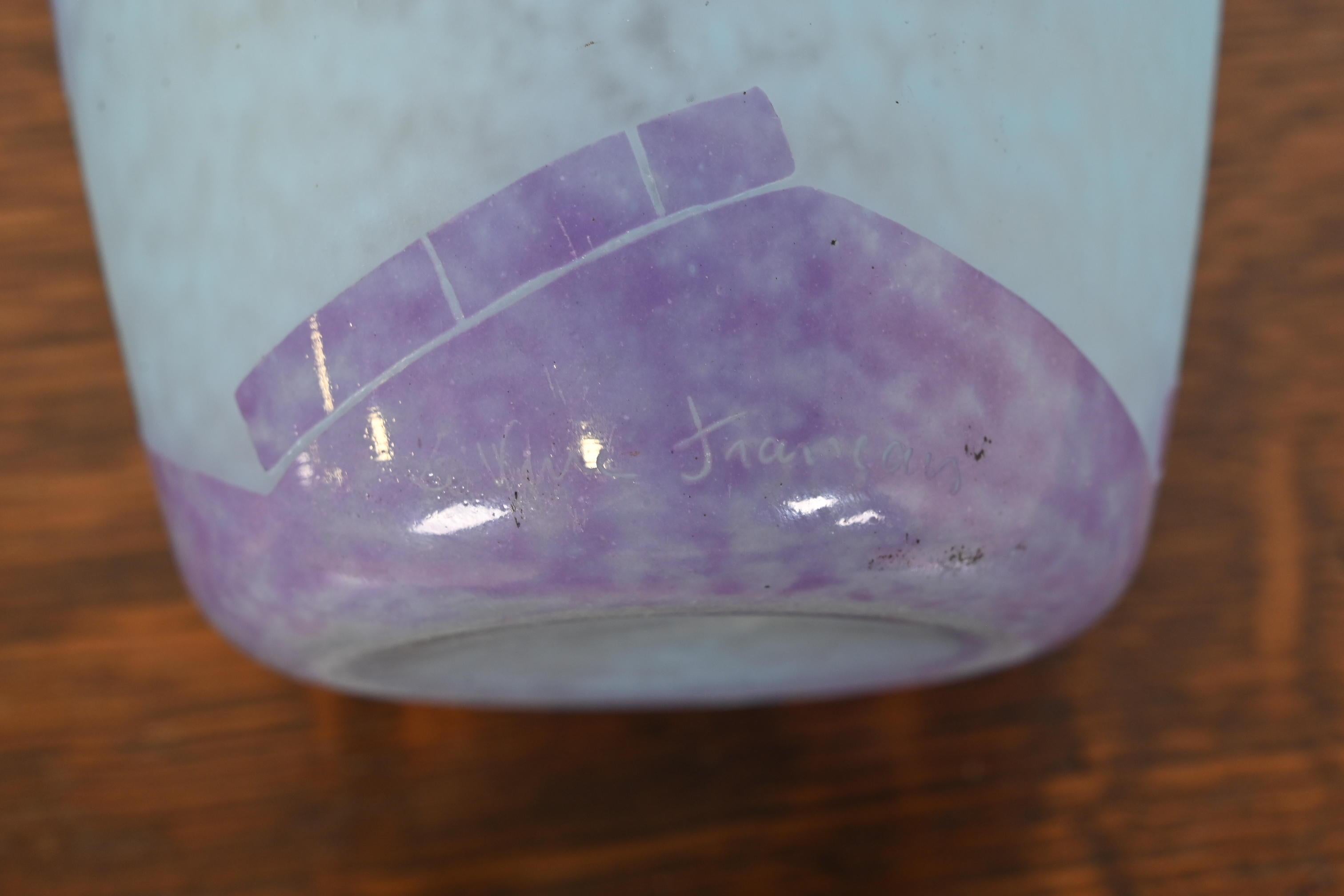 Art Deco Cameo Glass Vase by Charles Schneider for Le Verre Français, 1920s For Sale 4