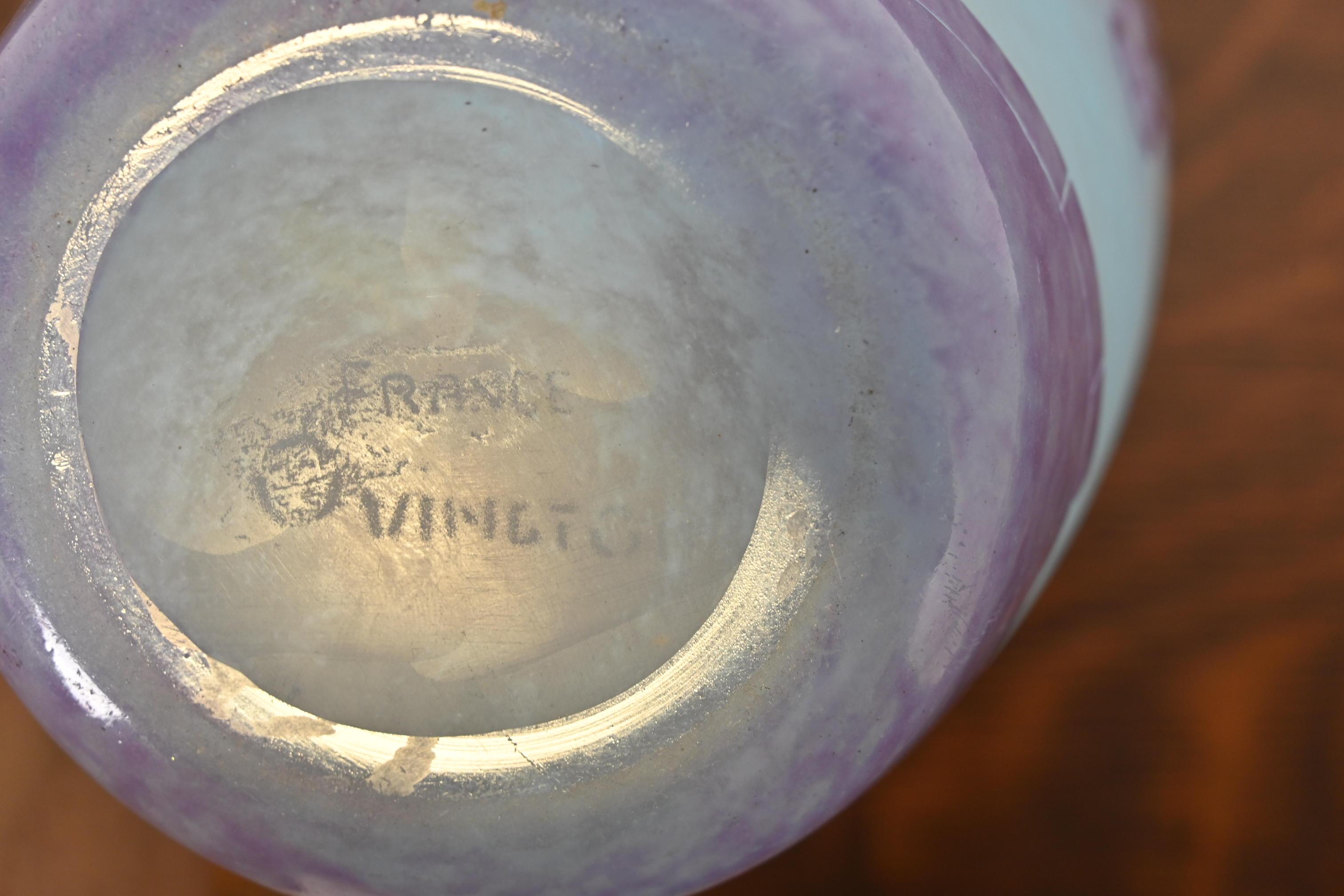 Art Deco Cameo Glass Vase by Charles Schneider for Le Verre Français, 1920s For Sale 5