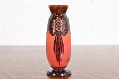 Art Deco Kamee-Glasvase von Charles Schneider für Le Verre Français, 1920er Jahre