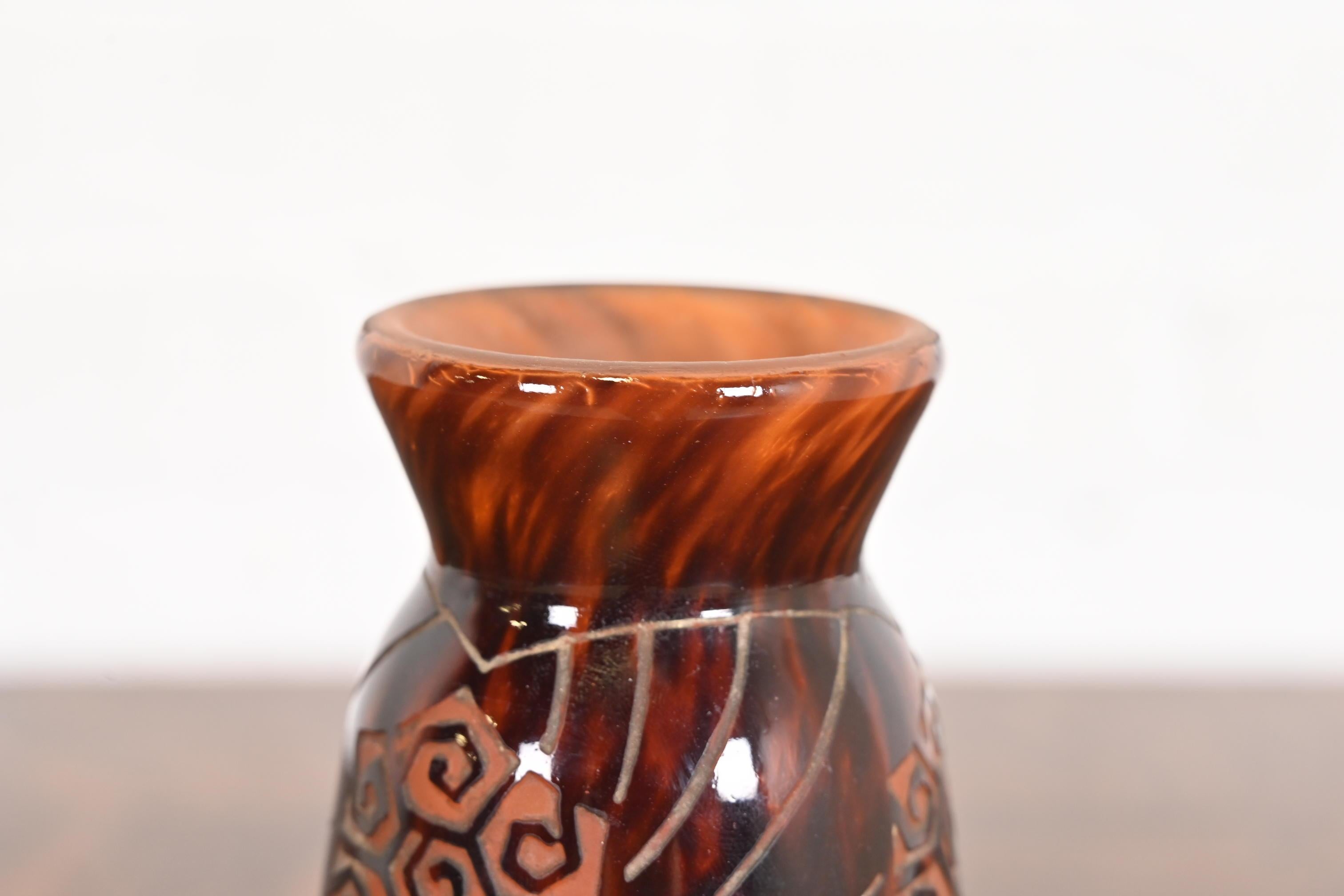 Verre d'art Vase en verre camée Art Déco par Charles Schneider pour Le Verre Français, années 1920 en vente