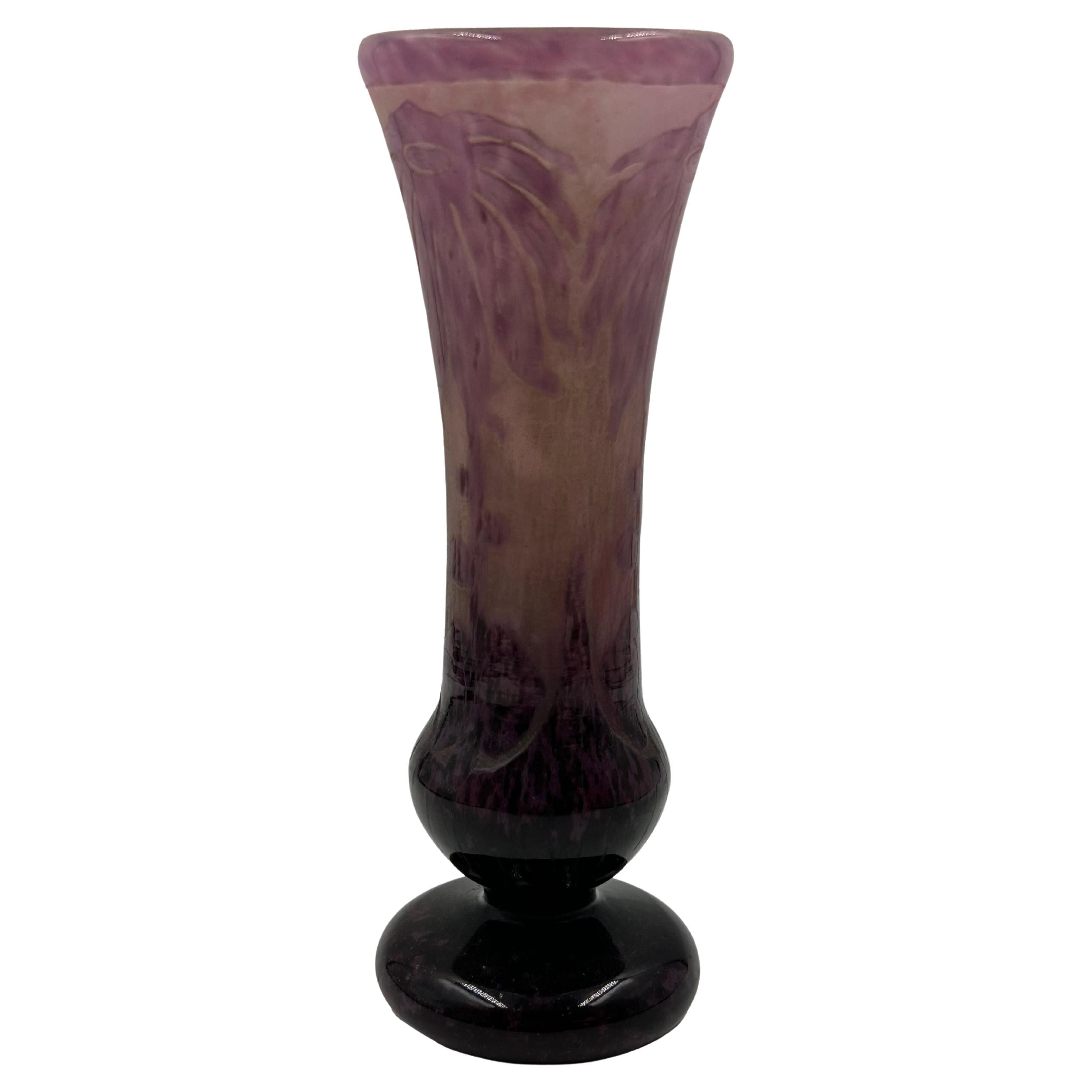 Art Deco Cameo Glass Vase by Le Verre Français