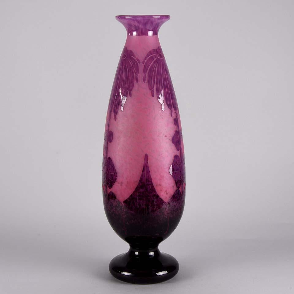 French Art Deco Cameo Glass Vase 