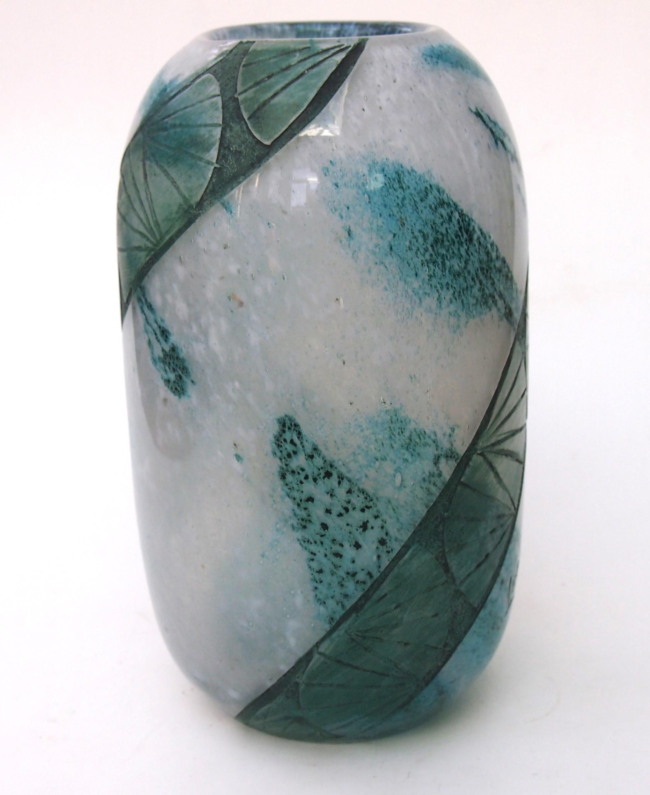 French Art Deco cameo glass vase signed by Legras c1920 -with unusual provenance For Sale