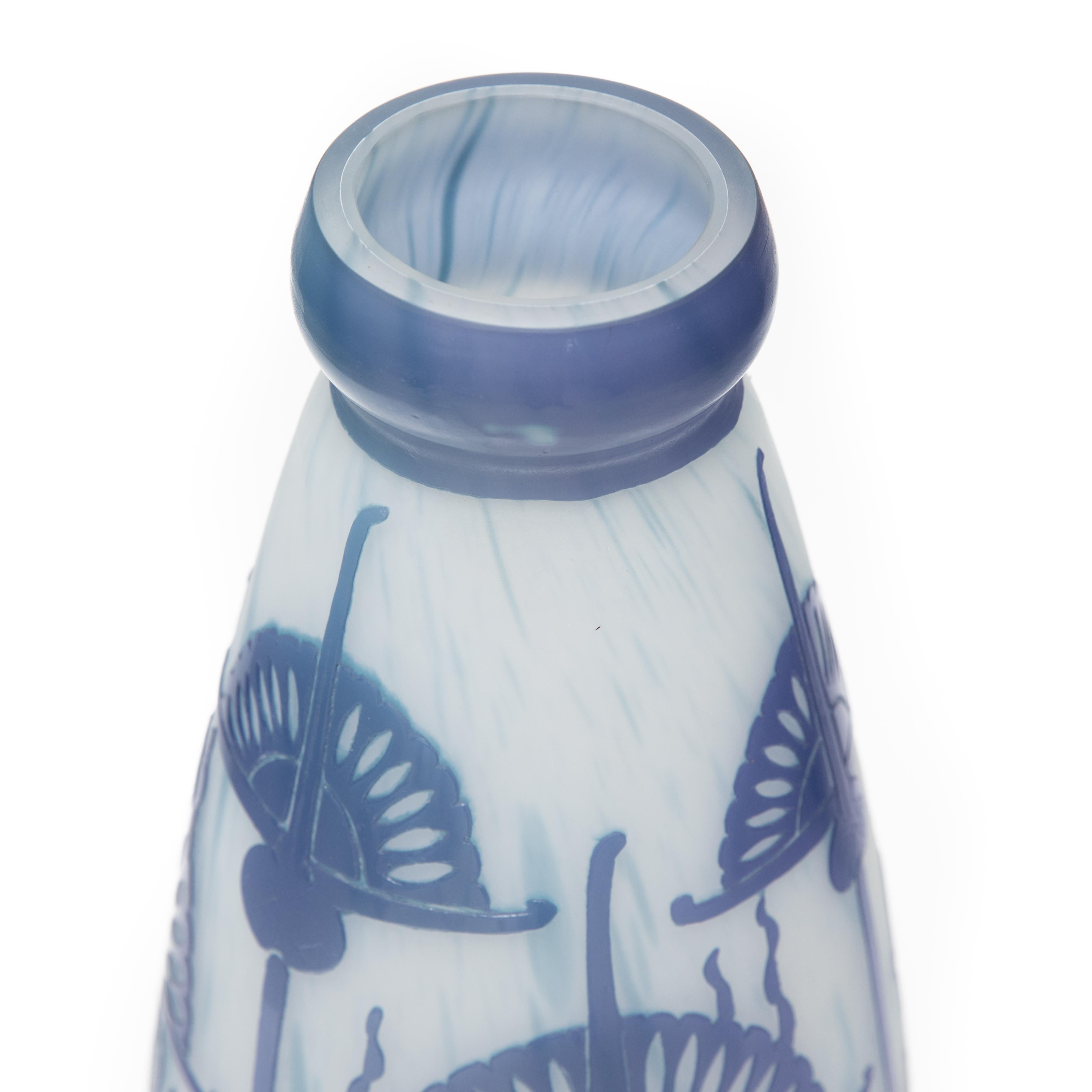 Art Deco Cameo Glass Vase, Signed Daum Nancy 2