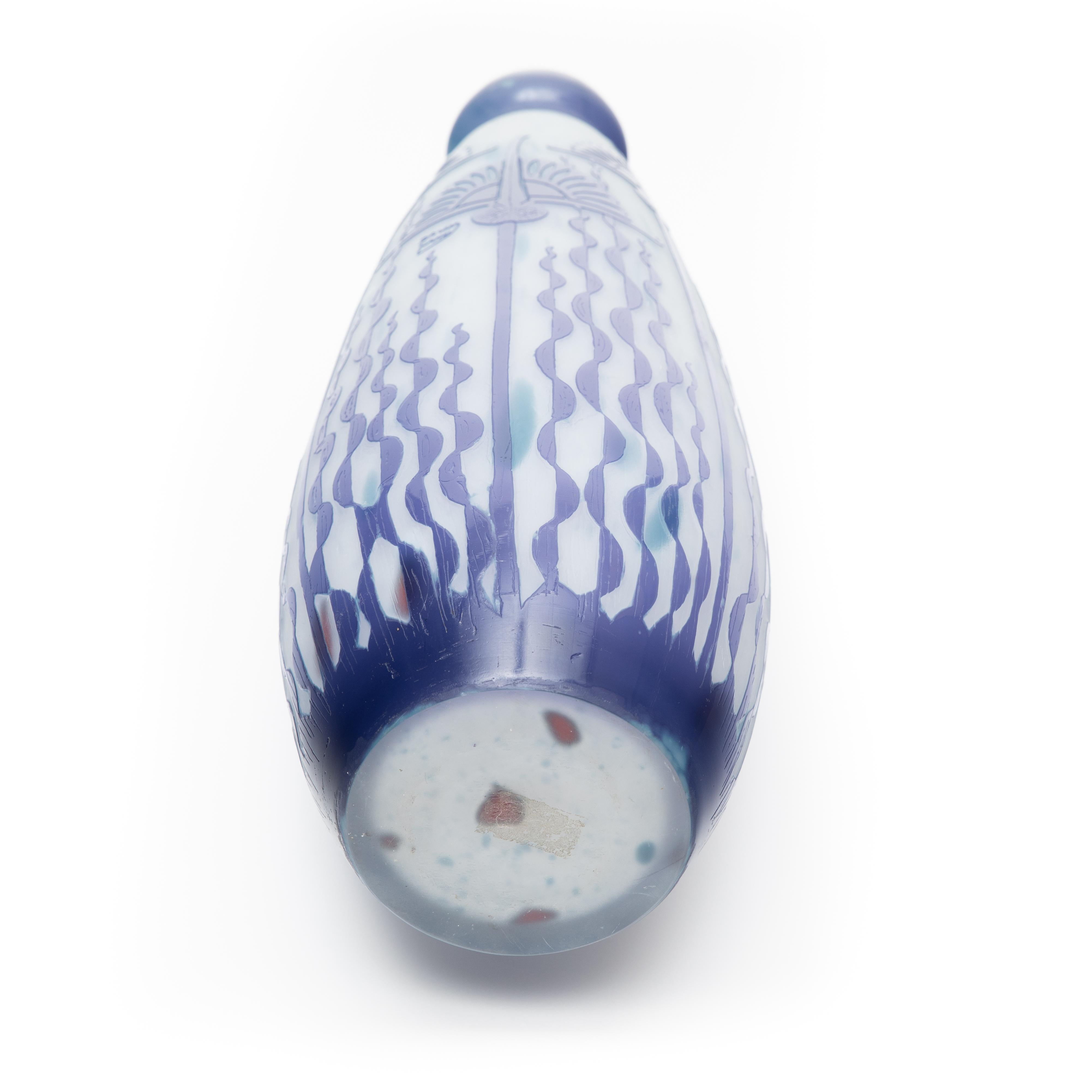 Art Deco Cameo Glass Vase, Signed Daum Nancy 3