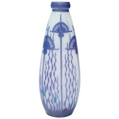 Art Deco Cameo Glass Vase, Signed Daum Nancy
