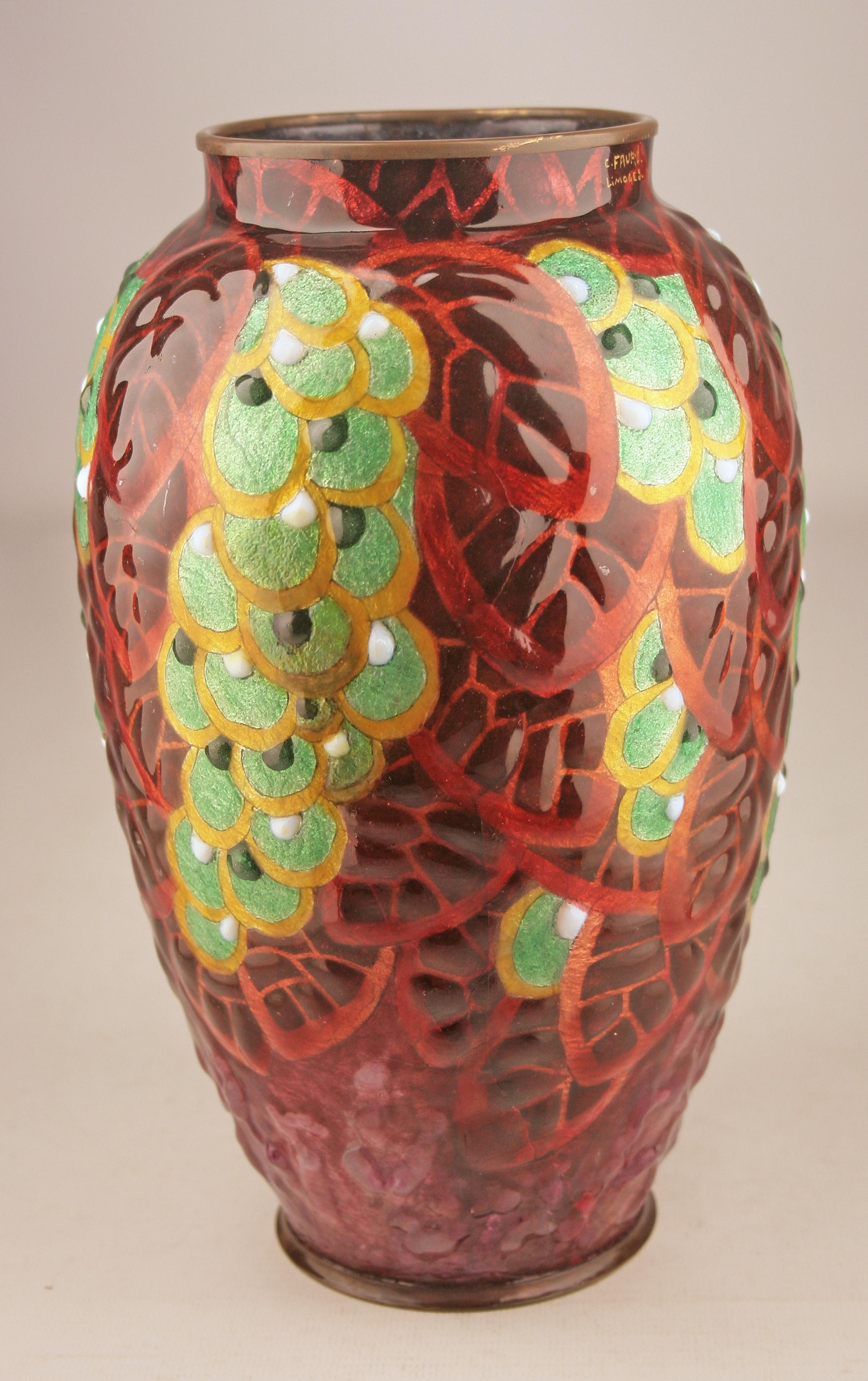 Smaltato Vaso Art déco Camille Faure in vendita